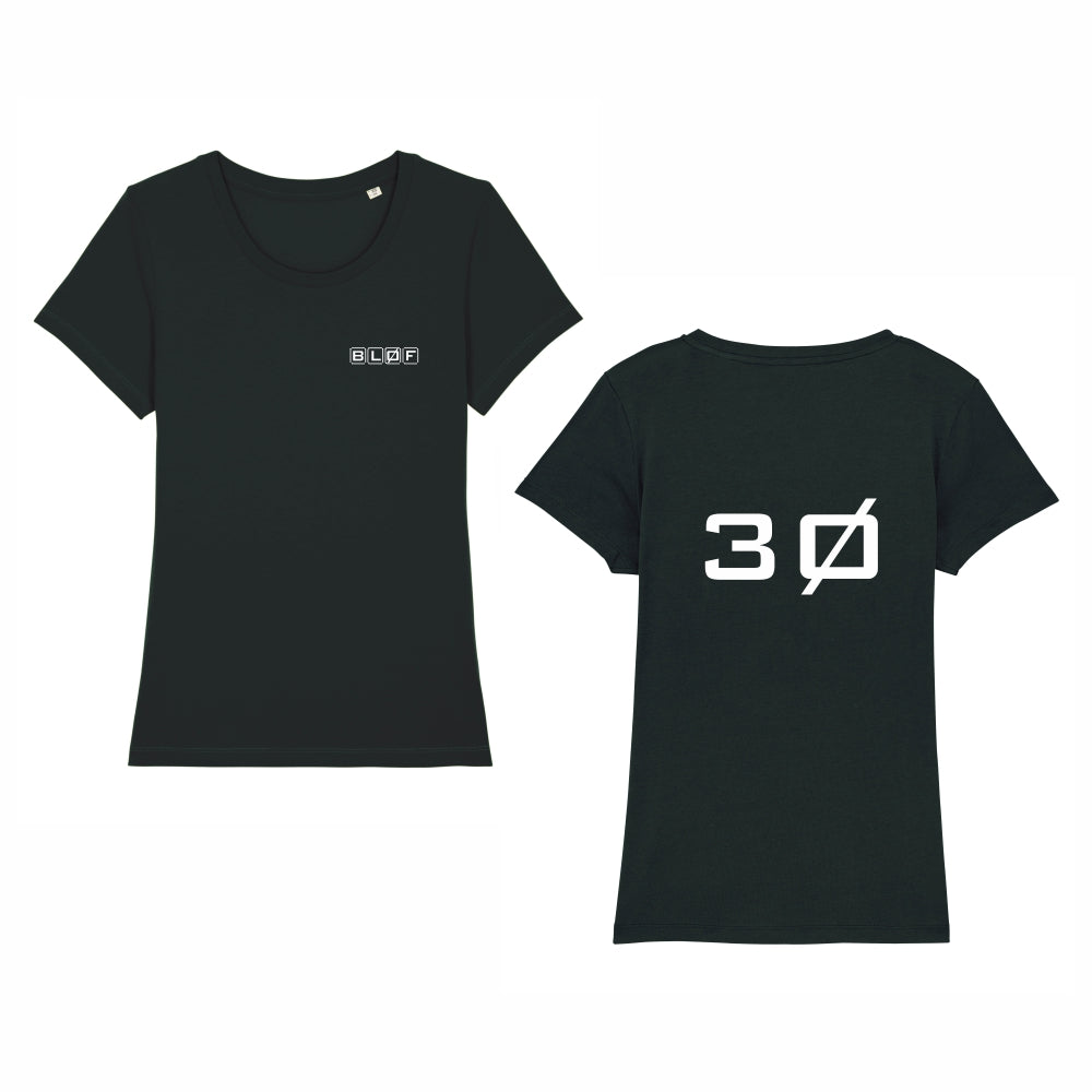 Brutaal Zijn bekend verticaal T-shirt Dames Zwart "30 Jaar" – ME